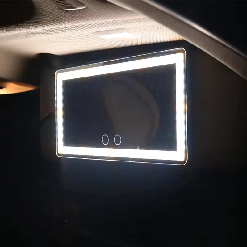 Espejo con luz LED recargable para carro